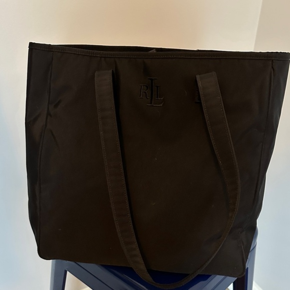Ralph Lauren Dark Tote Bag. Nylon bag with RLL logo